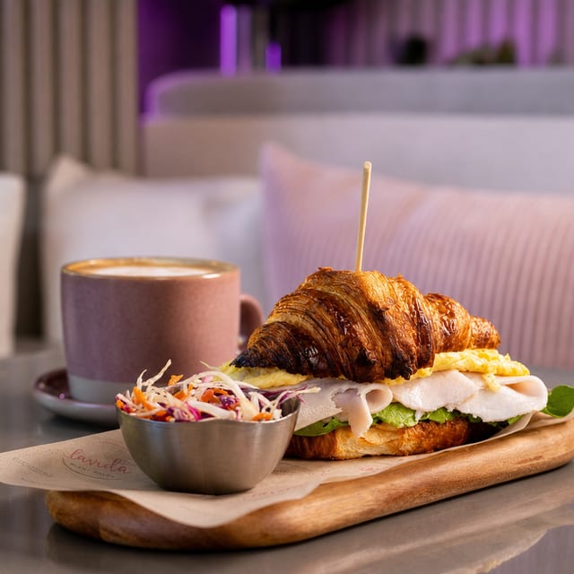 Turkey Ham Croissant Sandwich.