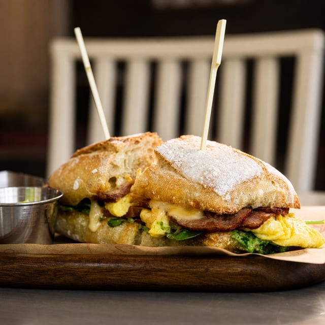 Ciabatta Breakfast Sandwich.